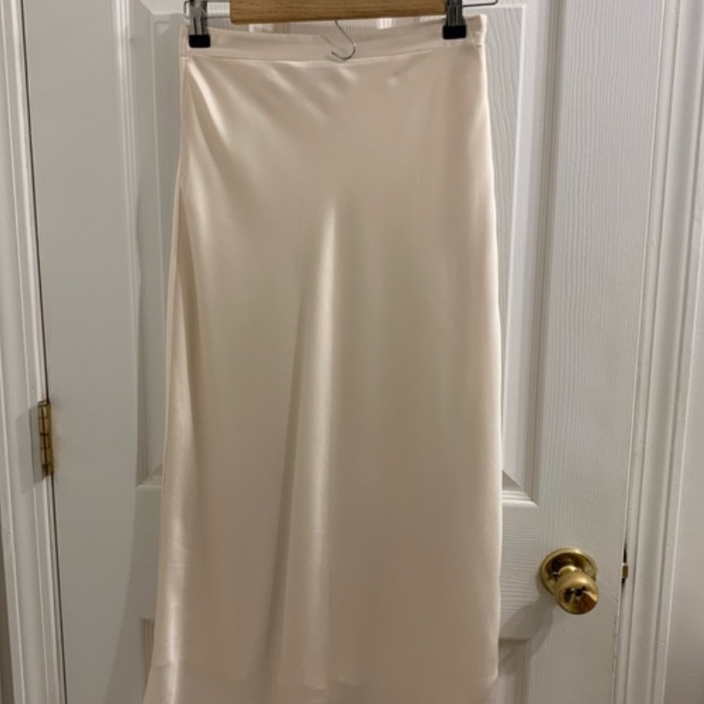 ivory/champagne satin skirt